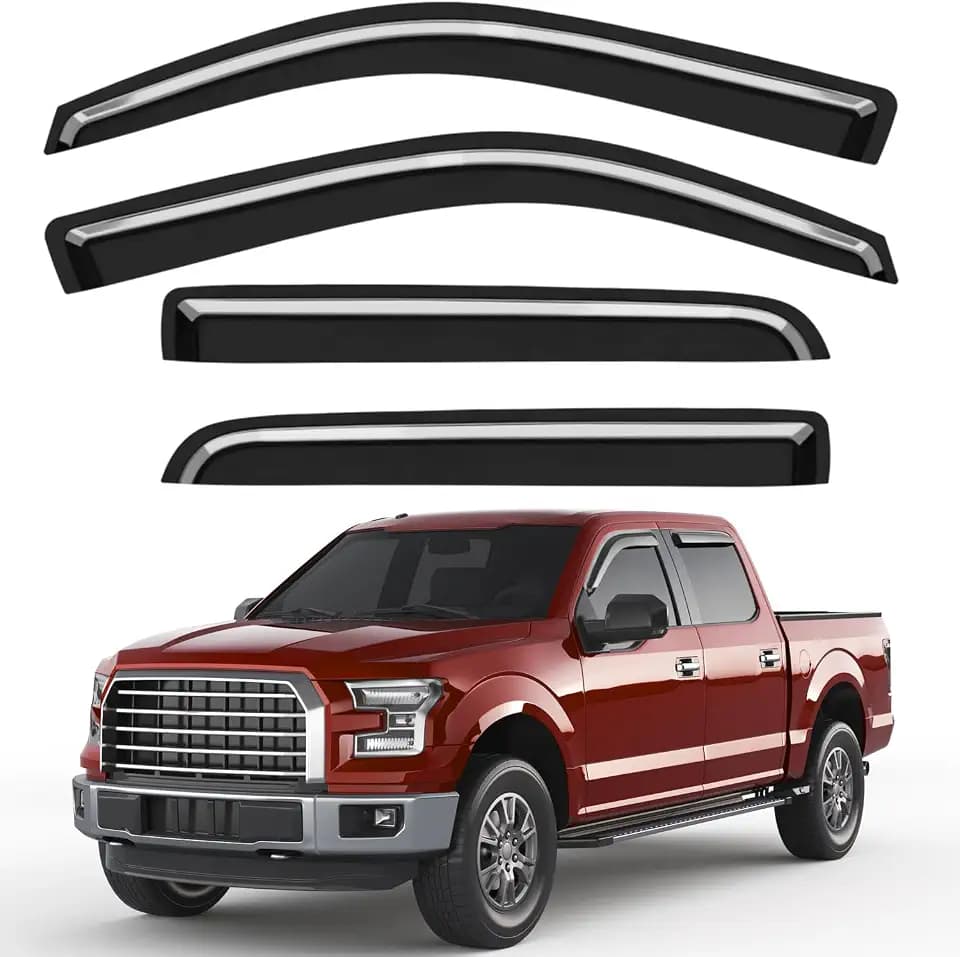 Window Visors Rain Guards for 2009-2014 Ford F150 Crew/SuperCrew Cab