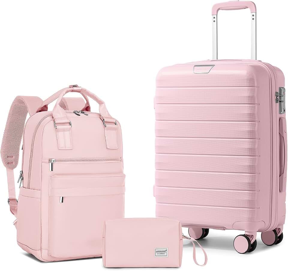 LARVENDER Carry On Luggage 22x14x9 Airline Approved, Suitcases with Wheels
