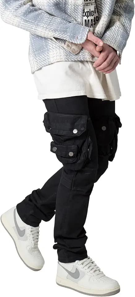mnml Men's Mnml Waxed Denim Cargo Pants