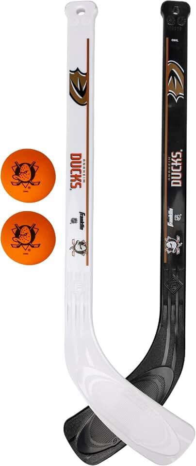 Franklin Sports NHL Mini Hockey Stick Set - NHL Team Knee Hockey Stick and Ball Set - Two Player Stick Set - Great Toy for Kids