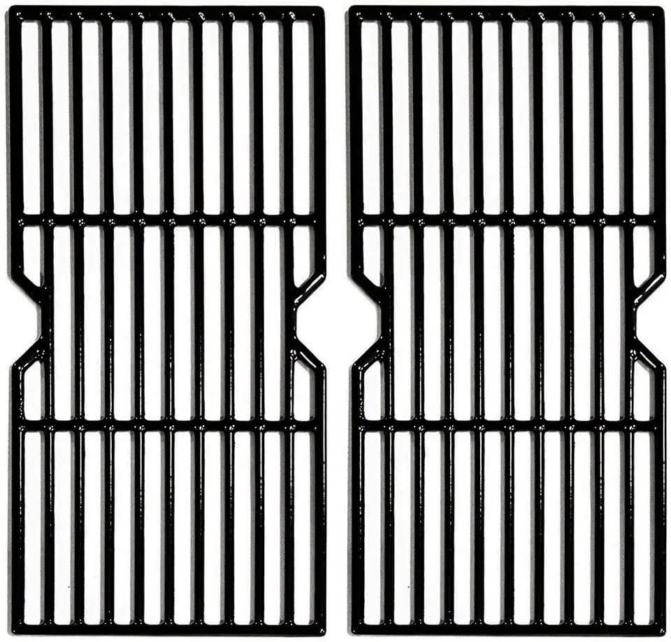 Hongso G460-0500-W1 Grill Grates for Thermos 461633514, Charbroil 463672416 463633316 463672016 463672019 463672419 463642116, Porcelain Coated Cast Iron, 16 15/16" x 8 5/16" Each, 2-Pack