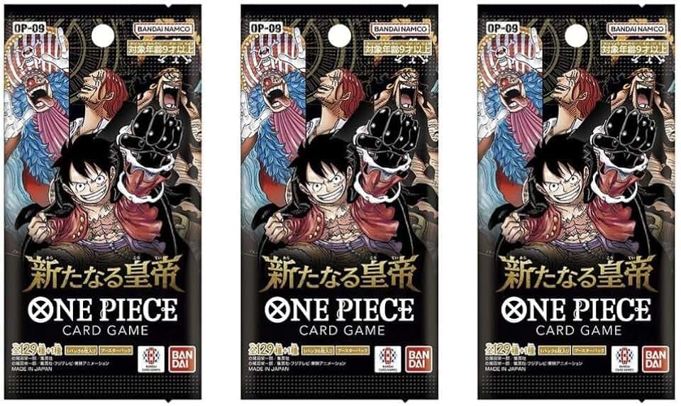 One Piece Card Game OP-09 The New Emperor Booster Pack (Japanese) - 3 Packs - 18 Cards