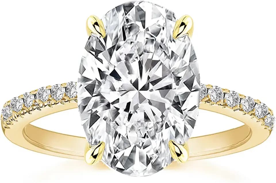 925 Sterling Silver 5.5CT Oval Engagement Ring,Travel Promise Ring