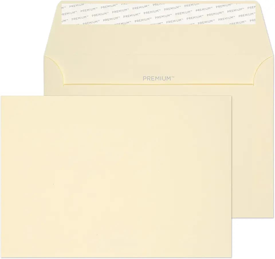 Blake Premium Business 64155 Briefumschläge Haftklebung Creme Wove C6 114 x 162 mm 120 g/m² | 50 Stück