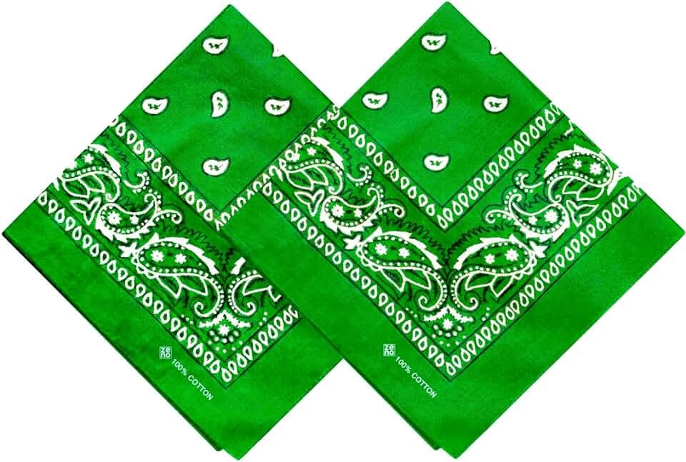 ZENO Bandana – 100% Baumwolle & Natürliche Fasern – Halstuch Ohne Polyester – Hochwertig, Weich, Langlebig & Waschmaschinenfest – Bandana Herren & Damen – Unisex & Kinder - 2 Pack