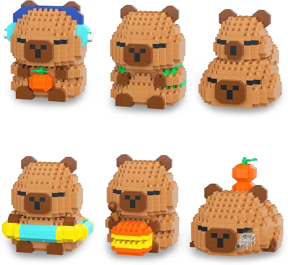 HIGH GODO Capybara Easter Party Favors Building Set, 2120PCS Cute Capybara for Goodie Bag Stuffers, Party Favors Birthday Easter Gifts for Adult Teens 14+ (Not Compatible with Major Brand)