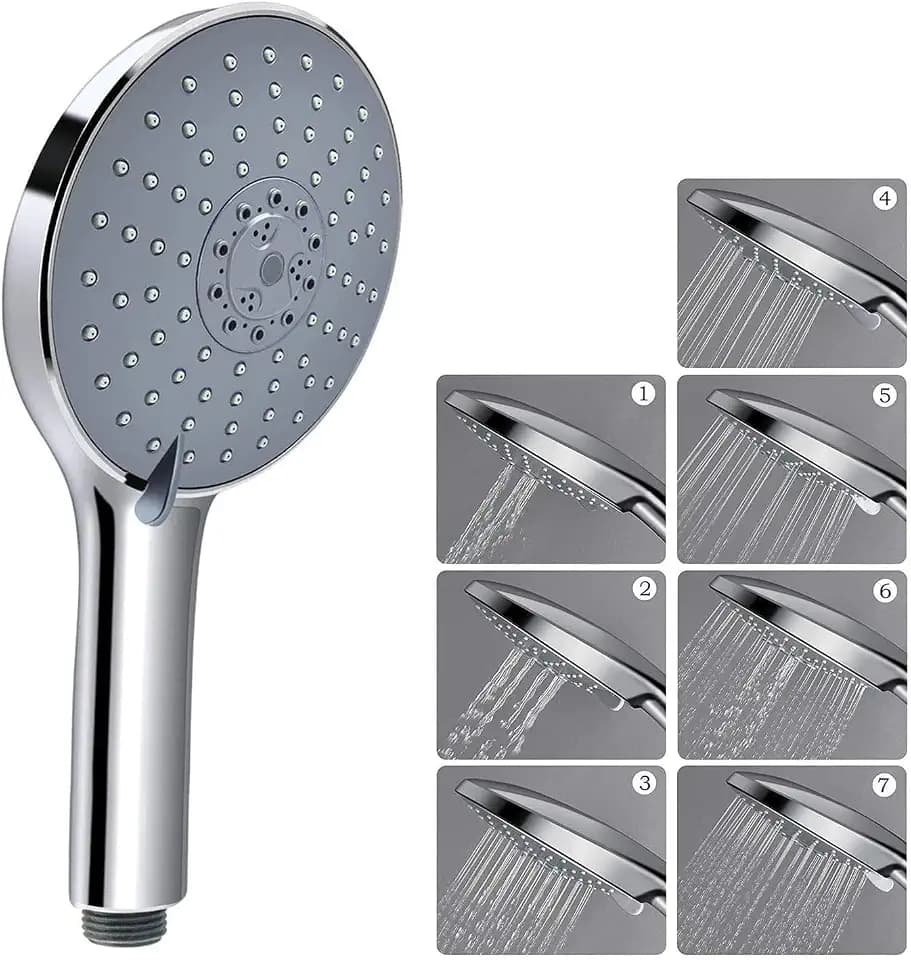 Duschkopf Handbrause, LEEFE 152mm Großes Regenbrause - 7 Strahlarten, Chrom