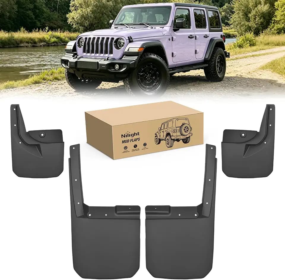 Nilight Mud Flaps Splash Guards for Jeep Wrangler JL 2018-2026