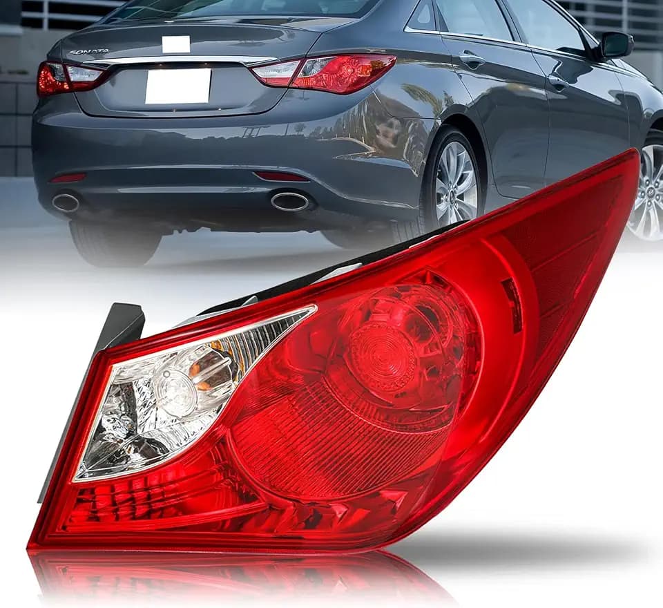 2011-2014 Sonata Taillights,Tail Light Assembly Compatible with 2011 2012 2013 2014 Hyundai Sonata,Brake Lamp Reverse Light Replacement Rear Right Passenger Outer Side HY2805116(Not for Hybrid Models)
