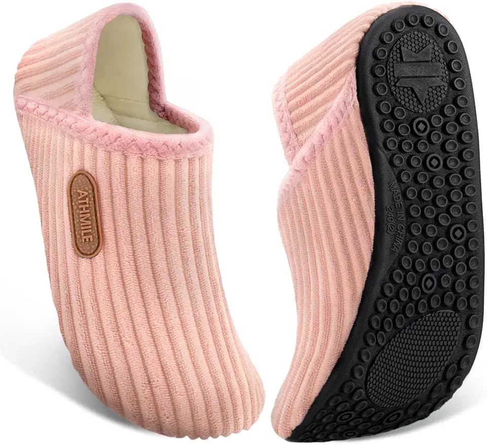 ATHMILE House Slippers for Women Men Indoor House Shoes Travel Bedroom