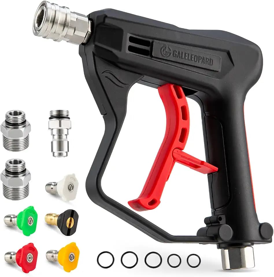 Short Pressure Washer Gun with 1/4" QC,with 5 Spray Nozzle Tips