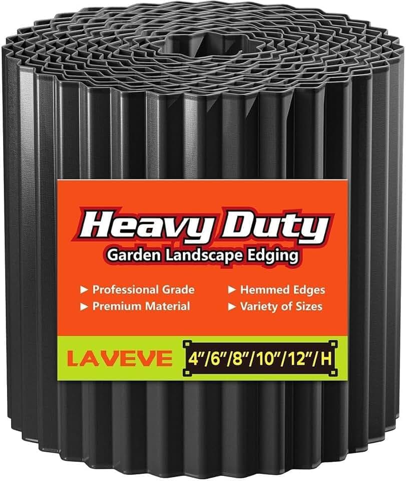 LAVEVE Corrugated Metal Garden Edging 12" x 20Ft, Landscape Edging Border