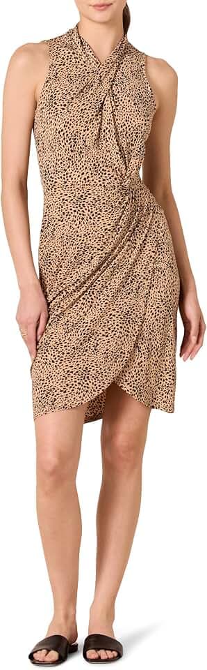Amazon Essentials Damen Ärmelloses Kleid In Wickeloptik mit Crossover-Twistausschnitt