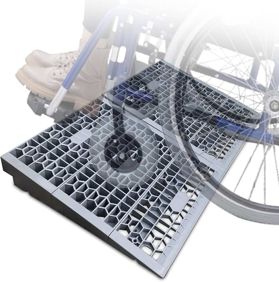 ROBLOCK 3 Inch Rise Detachable Ramps for Wheelchairs for Home Steps Entry, Portable Modular Threshold Wheelchair Ramps for Doorways, Load Capacity 3000 LBS, 2 PCS