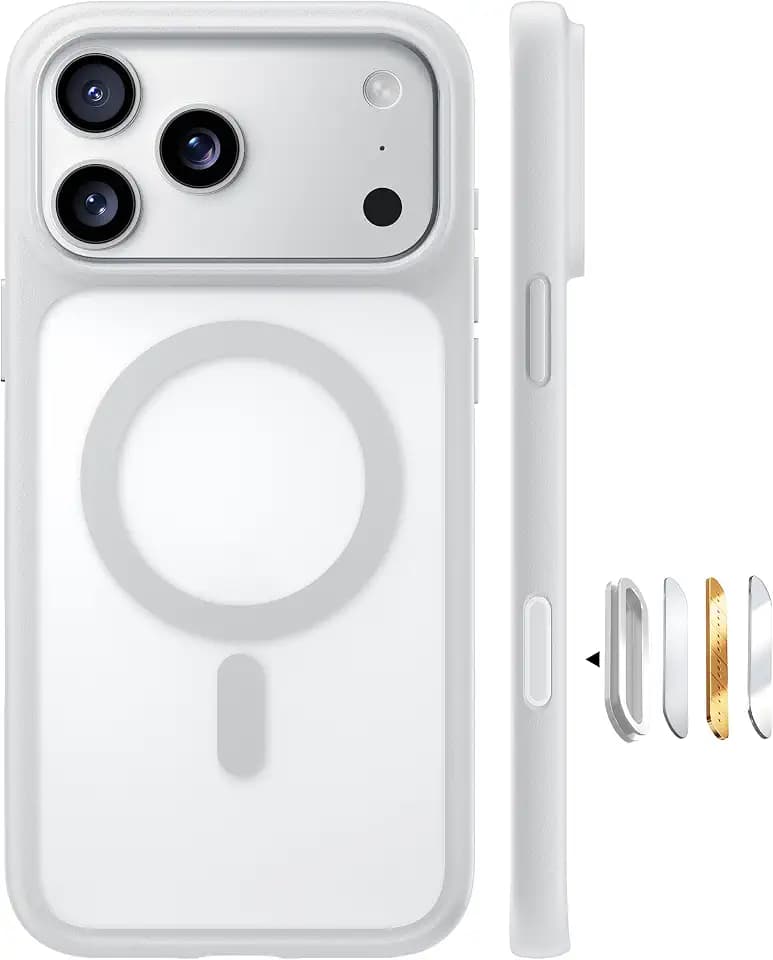 TORRAS Magnetic Shockproof for iPhone 17 Pro Case, Camera Control Silver