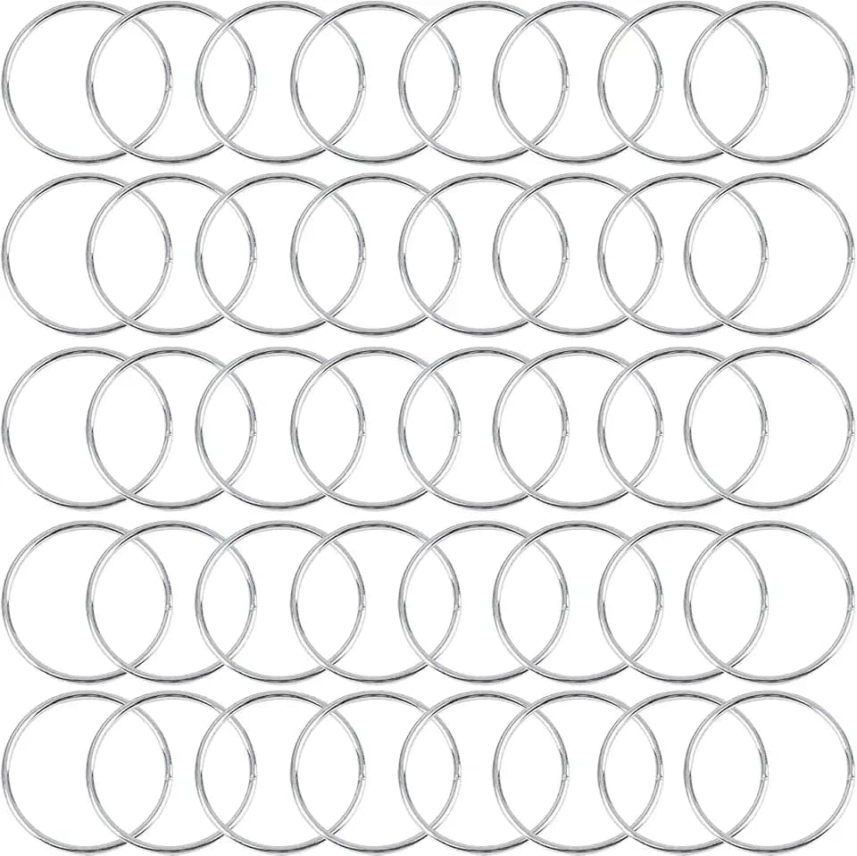 40Pcs Macrame Hoops Ring, BetterJonny 2 Inch Metal Craft Rings Hoops Silver Dream Catcher Rings Wreath Hoop Rings for Home Decorations DIY Crafts and Wall Hanging Crafts