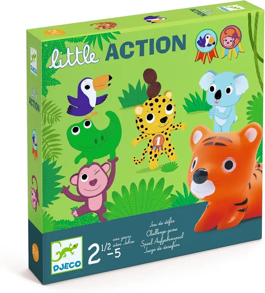 DJECO Spiel Action und Spiegelungen Lernspiele DJECOSet Little Action, Mehrfarbig (15)