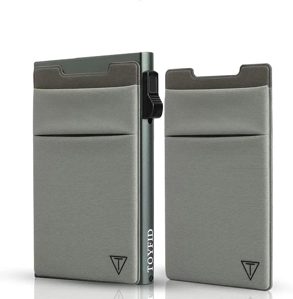 TOYFID Credit Card Holder Wallet for Mens - Metal Wallet with Money Pocket