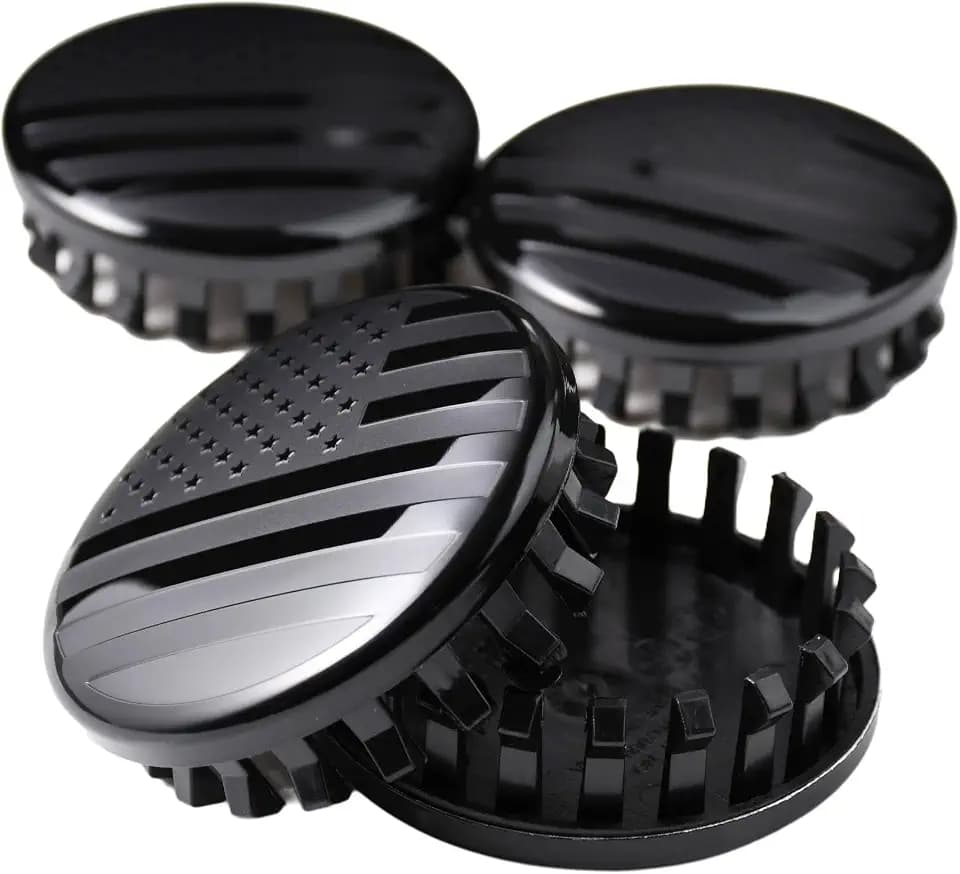 (Set of 4) for Chevrolet 3 1/4 inches=83mm Blackout American USA Flag Wheel Center Caps Covers HubCap fit Most 18"&20"&22" Rims for Suburban Silverado Tahoe & GMC Sierra Yukon Denali 22837060 9596403