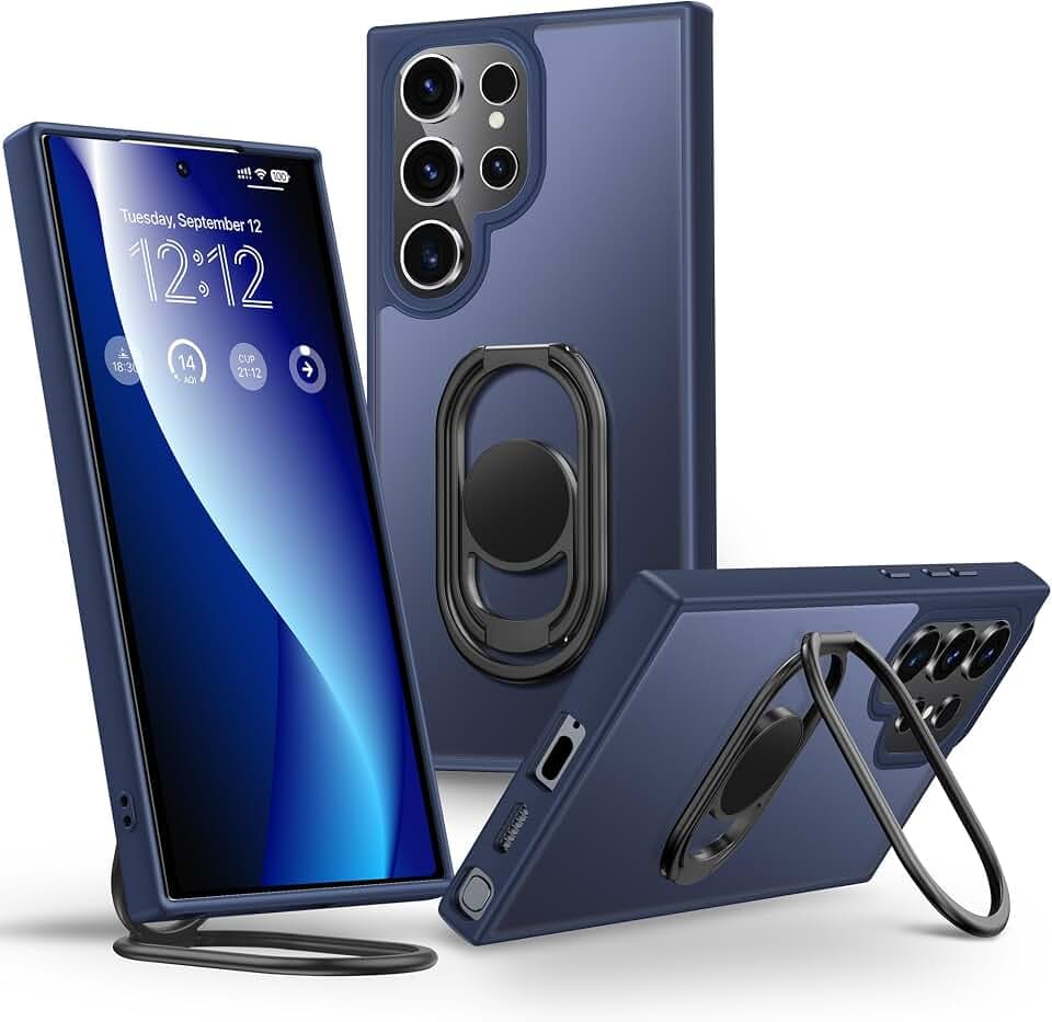 Shields Up for Samsung Galaxy S23 Ultra Case with Stand, 2-Way Stand, Blue