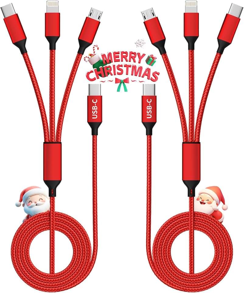 Travel USB C Multi Charging Cable, 3 in 1 Universal Phone Charger Cord