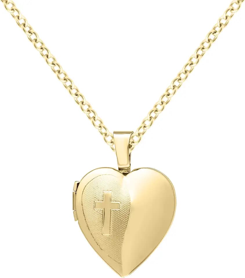 Amazon Essentials Women's Heart Shaped Polished Locket, 18"