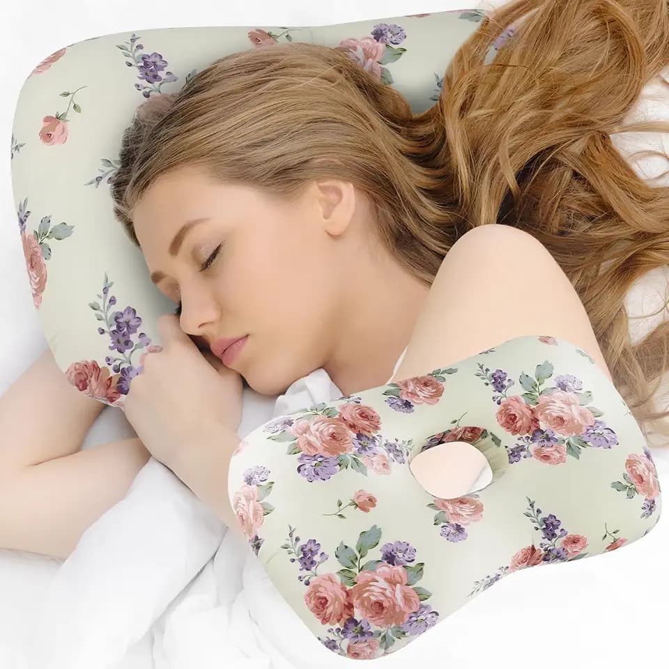 Ear Piercing Pillow, Ear Pillow with Ear Hole for Side Sleepers