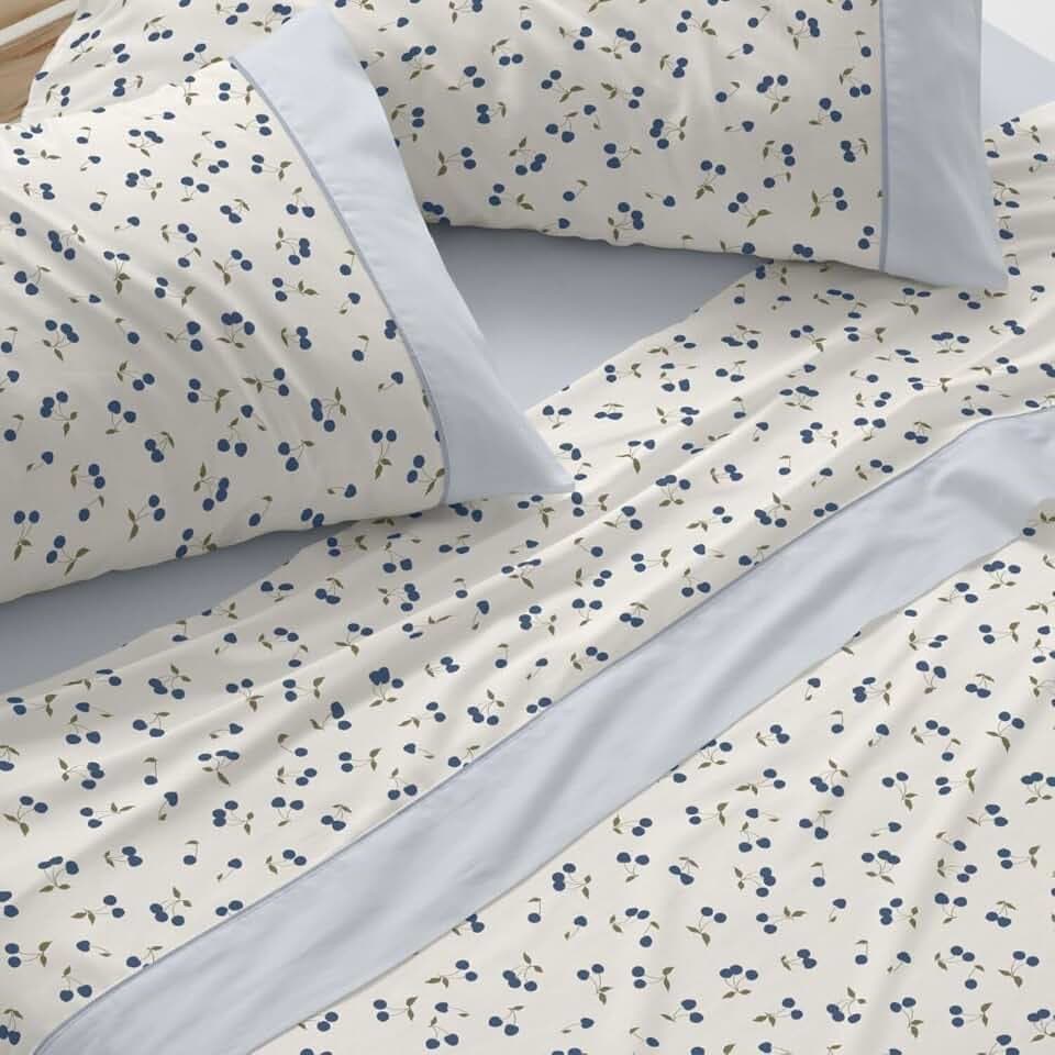 Burrito Blanco | Bettwäsche-Set, 135 cm breite Betten (+ verfügbare Größen) | Design 546 | Blau (135 x 190/200 cm)