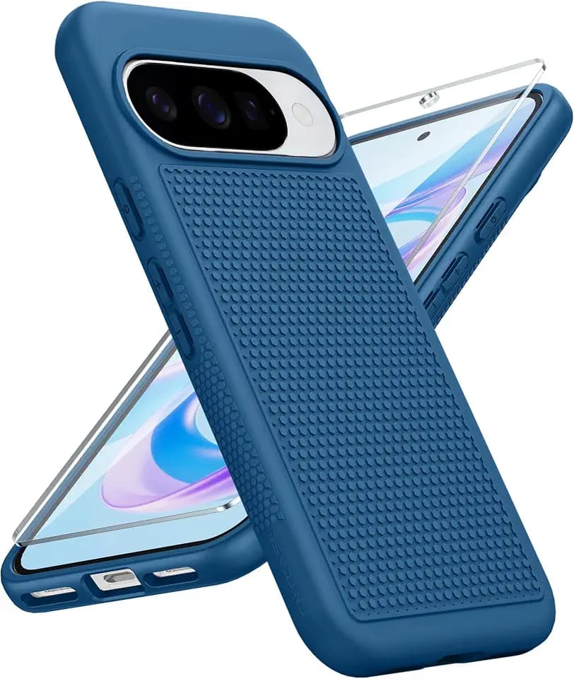 FNTCASE for Google Pixel 10 / Pixel 10 Pro Case: Soft TPU Non Slip Blue