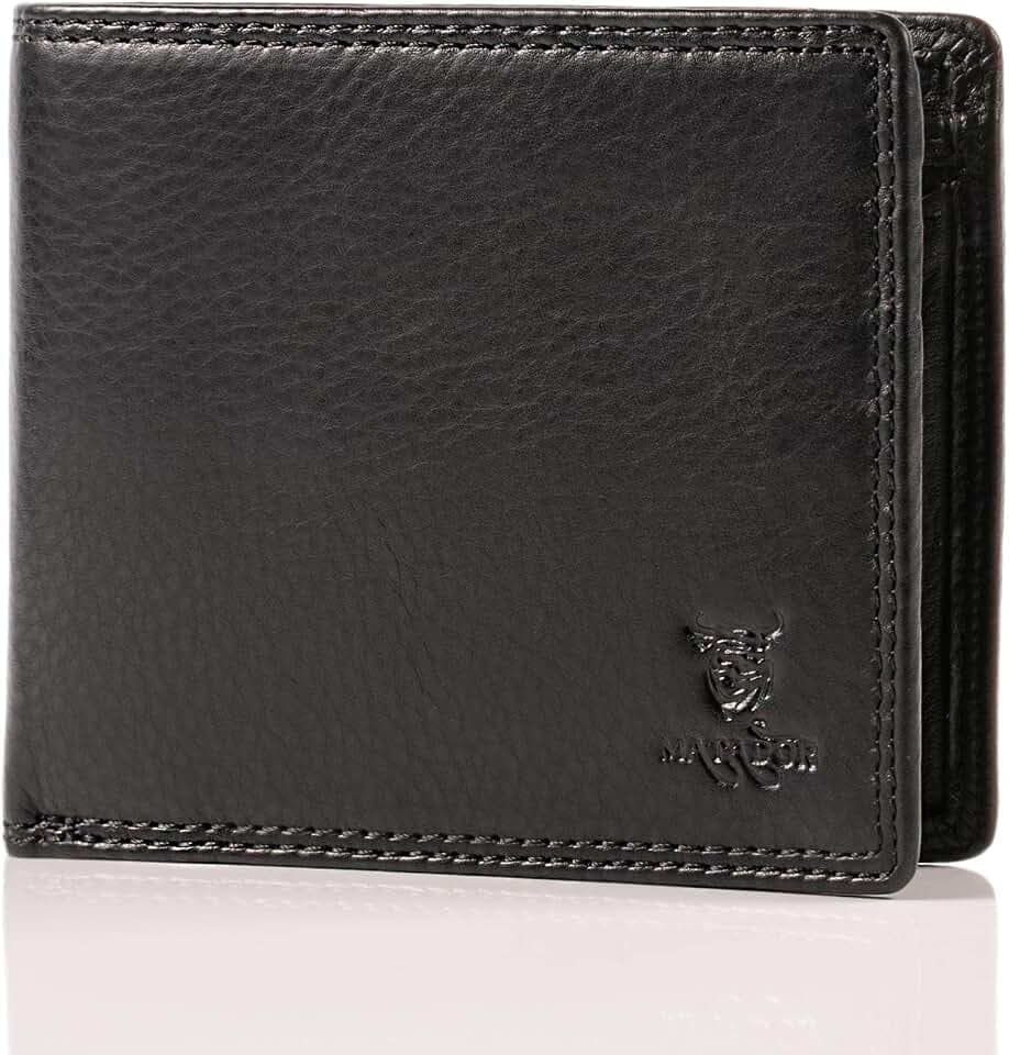 MATADOR Geldtasche Herren Leder #Sydney mit edler Geschenk Box, Elegantes Portmonee RFID Schutz, Luxus Geldbörse Herren Leder Schwarz Viele Kartenfächer in Schwarz Nappa