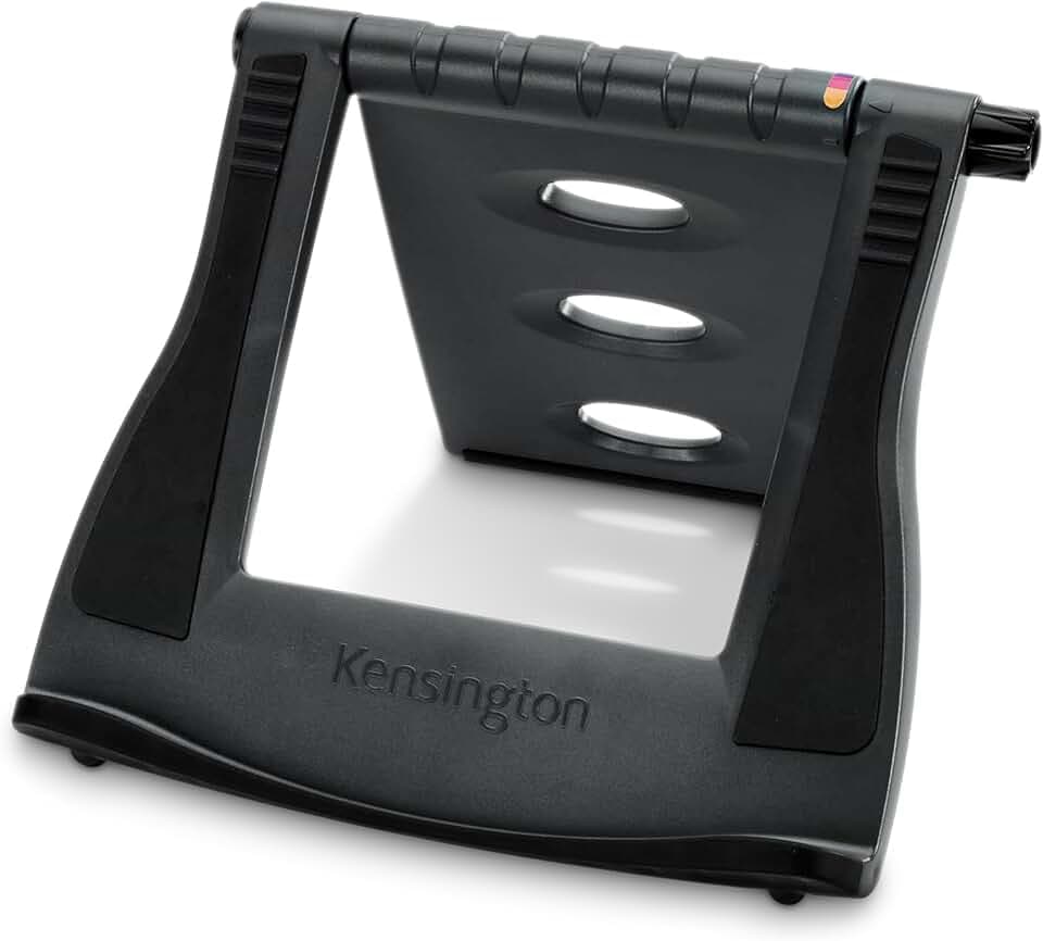 Kensington Easy Riser tragbarer ergonomischer Laptopständer, Für 12 Zoll - 17 Zoll Geräte, Höhenverstellbar mit SmartFit System, zur besseren Kühlung und Luftzirkulation, Grau, 60112