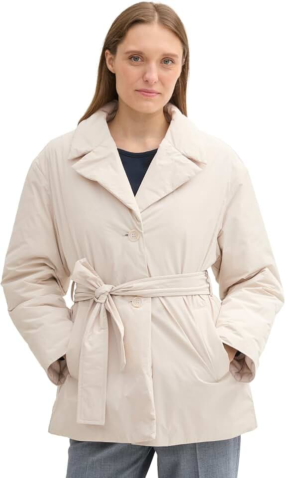 TOM TAILOR Damen 1043846 Mantel mit Gürtel