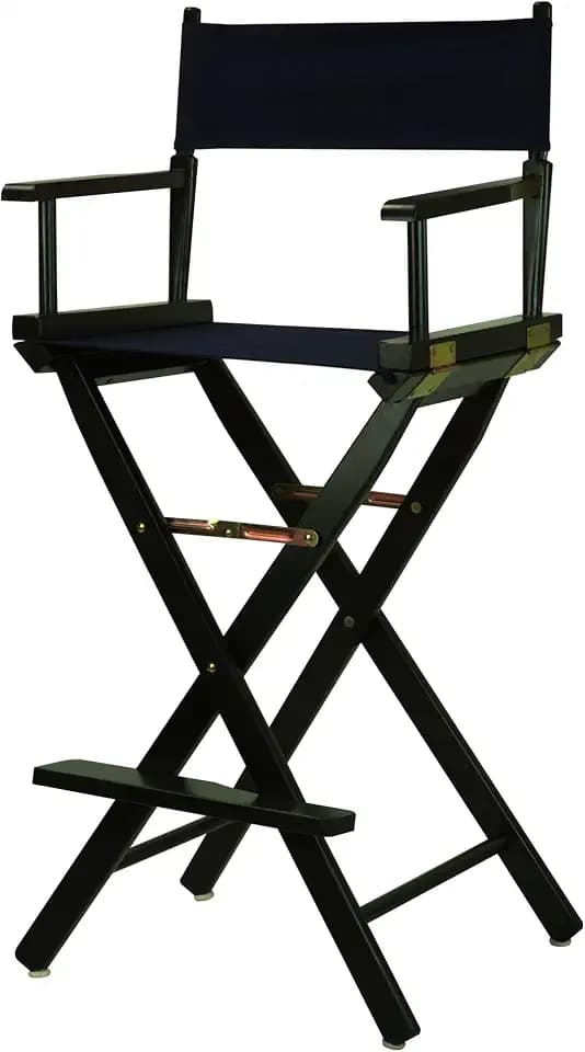 Casual Home 30" Director's Chair Black Frame-with Navy Canvas, Bar Height