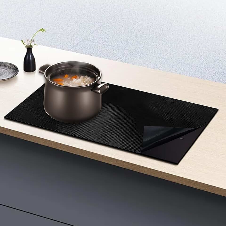40x60cm Große Induktion Schutzmatte Silikon Induktionskochfeld Schutzmatte Rutschfest Induktionsmatte Wärmeisolierte Pad für Abdeckung Induktionskochfeld, induktionsschutz Silikonmatte