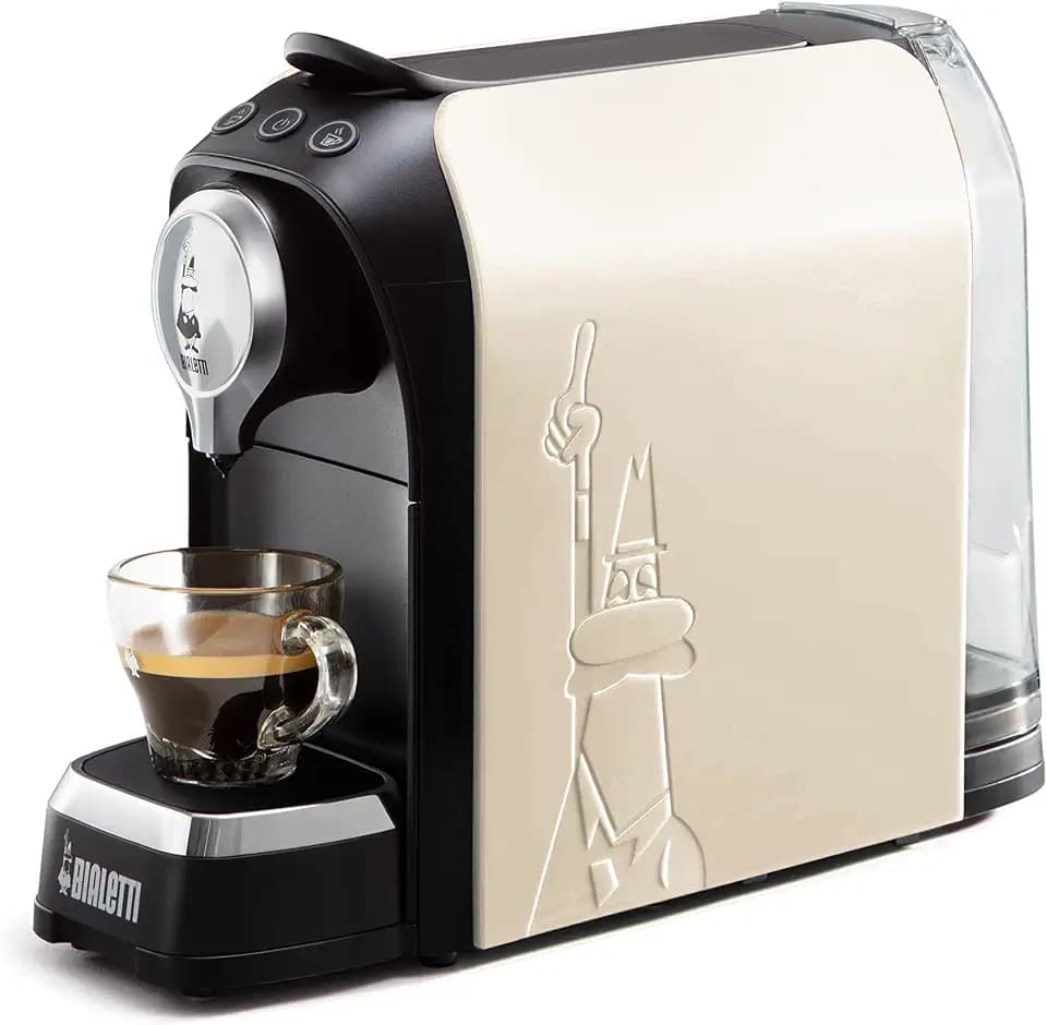 Bialetti Super, Espresso-Kaffeemaschine für AluminiumKapseln, 1200 W, Weiß