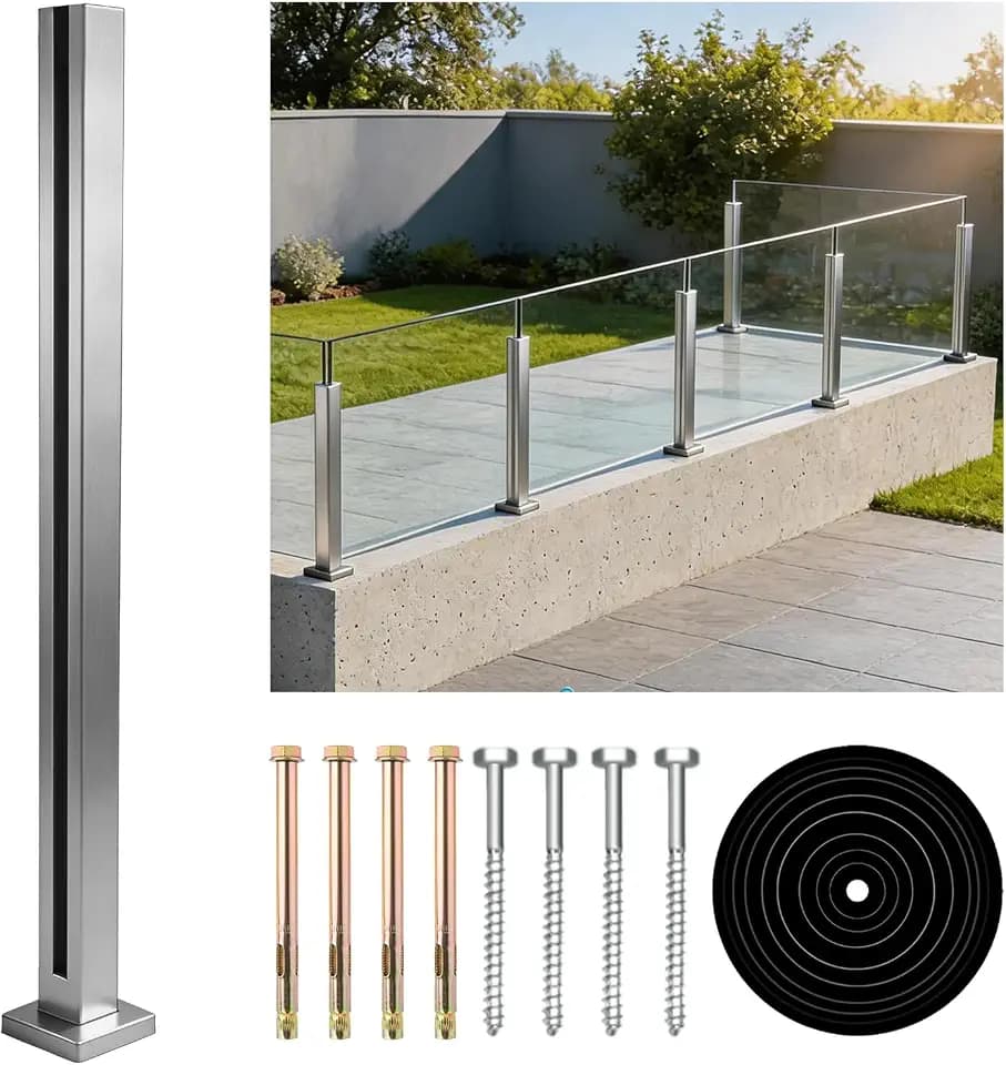 43.5" Glass Railing Post,Side Glass Post for End System