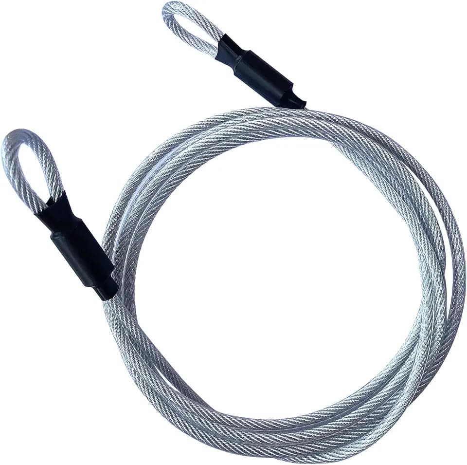 GOMRQING 7FT 5mm Security Cable Lock,Braided Steel Coated Safety Cable Luggage Lock,Safety Cable Wire Rope Double Loop
