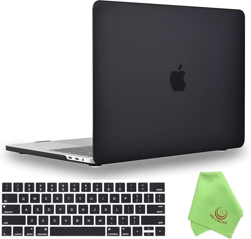 UESWILL 3in1 Case for MacBook Pro 15 inch 2016-2019 Touch Bar, Black