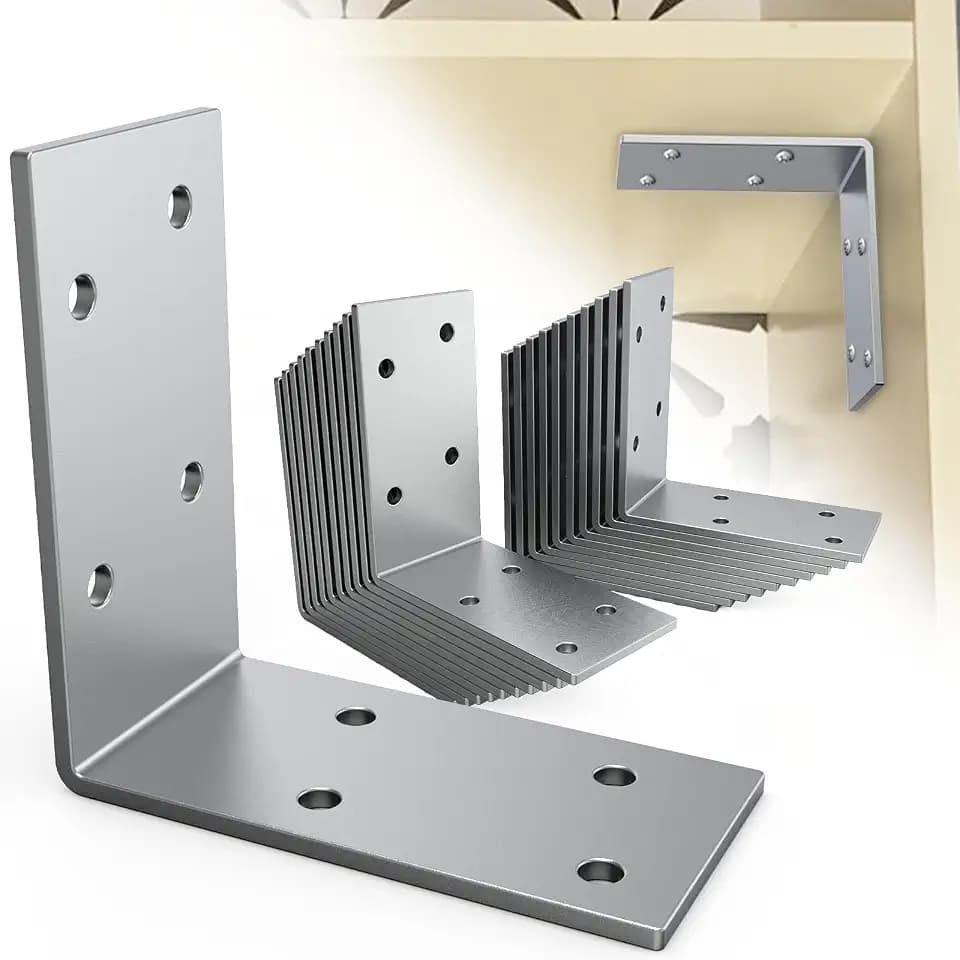 Yuleimy L Brackets for Wood, 3x3 Inch Galvanized Corner Braces, 25 PCS