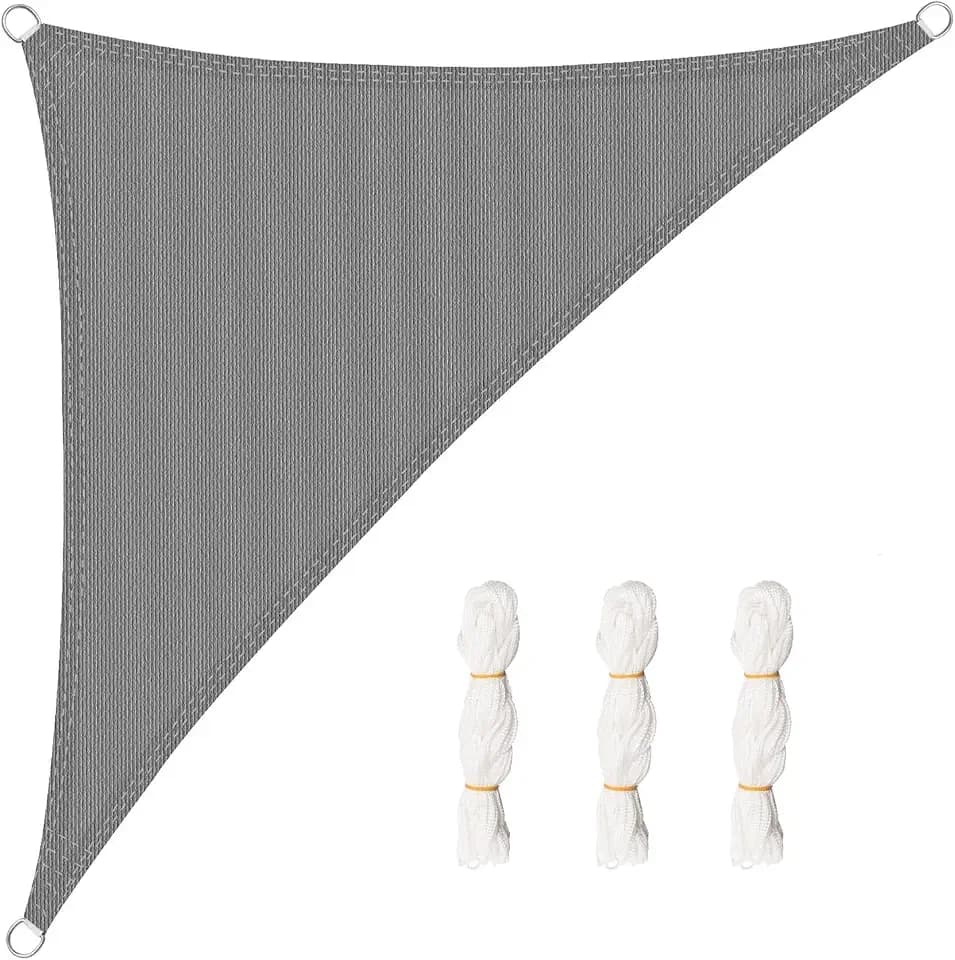 WOLTU Sonnensegel Premium HDPE Wetterbeständig Atmungsaktiv 95% UV Schutz Segeltuch 180 g/m² Sonnenschutz Schattenspender für Balkon Terrasse Garten, mit Befestigungsseilen