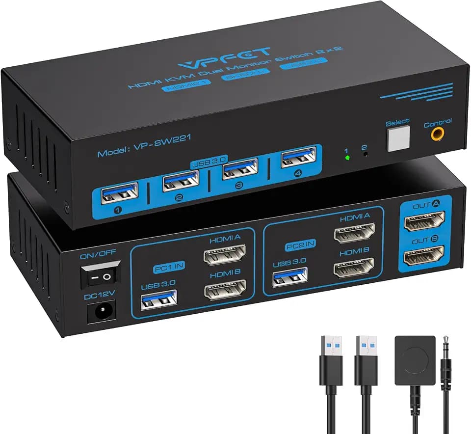 HDMI KVM Switch 2 Monitors
