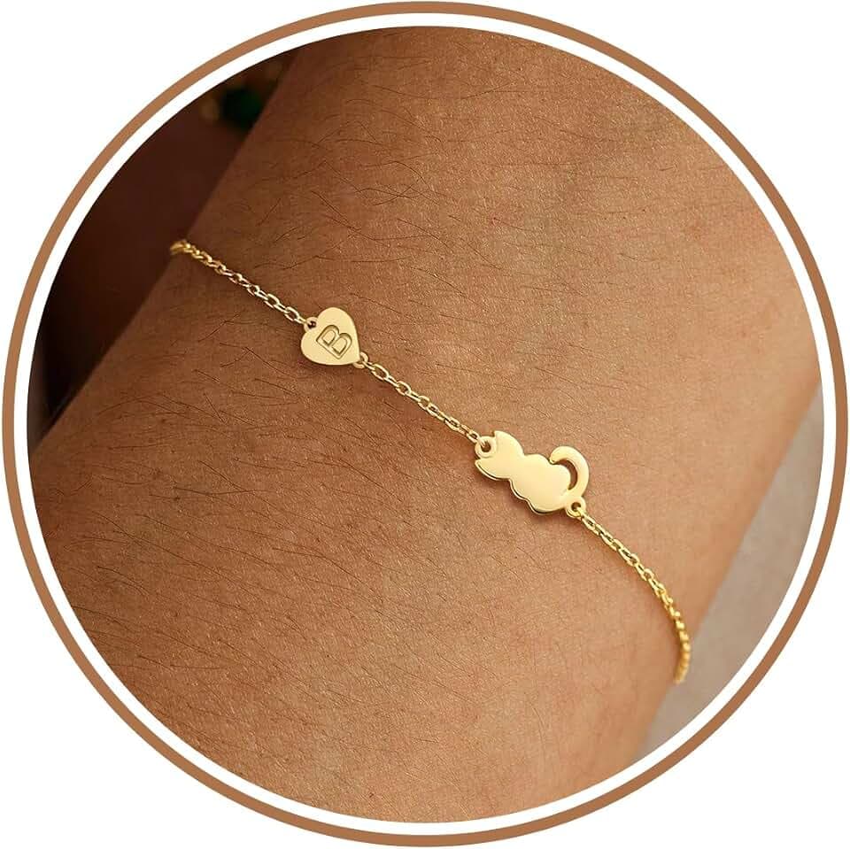 Dog Memorial Gifts for Loss of Dog Paw Initial Bracelet for Women with Heart Dogs Mom Gifts Adjustable Pet Paw Gold Bracelets for Women Memorial Gift for Pet Lover Birthday Jewelry