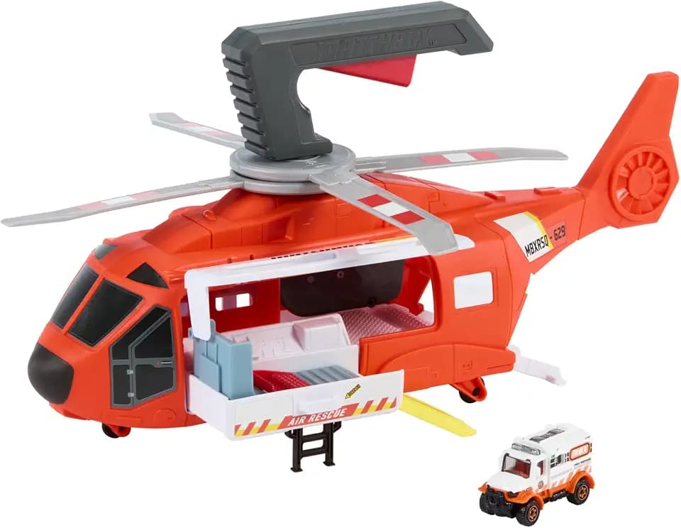 Matchbox Rettungshelikopter, großer Helikopter und Ambulanz