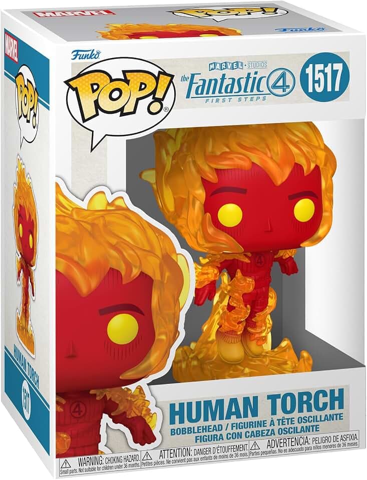 Funko POP! Marvel: Fantastic Four - Human Torch | Offizielles Superheroes Merch - Vinyl Sammelfigur als Regal Deko - Geschenkidee zum Geburtstag für Fans und Sammler