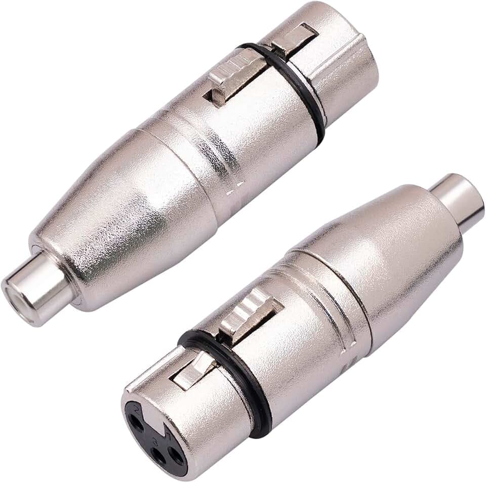 2Pack XLR Female to RCA Female Adapter Converter, Gender Changer Audio Coupler Connectors for Mixer, Recorder, Amplifier