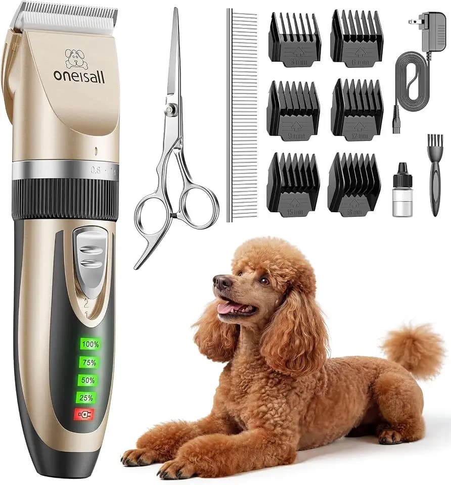 Oneisall Hundeschermaschine mit LCD-Anzeige, Hunde Haarschneidemaschine