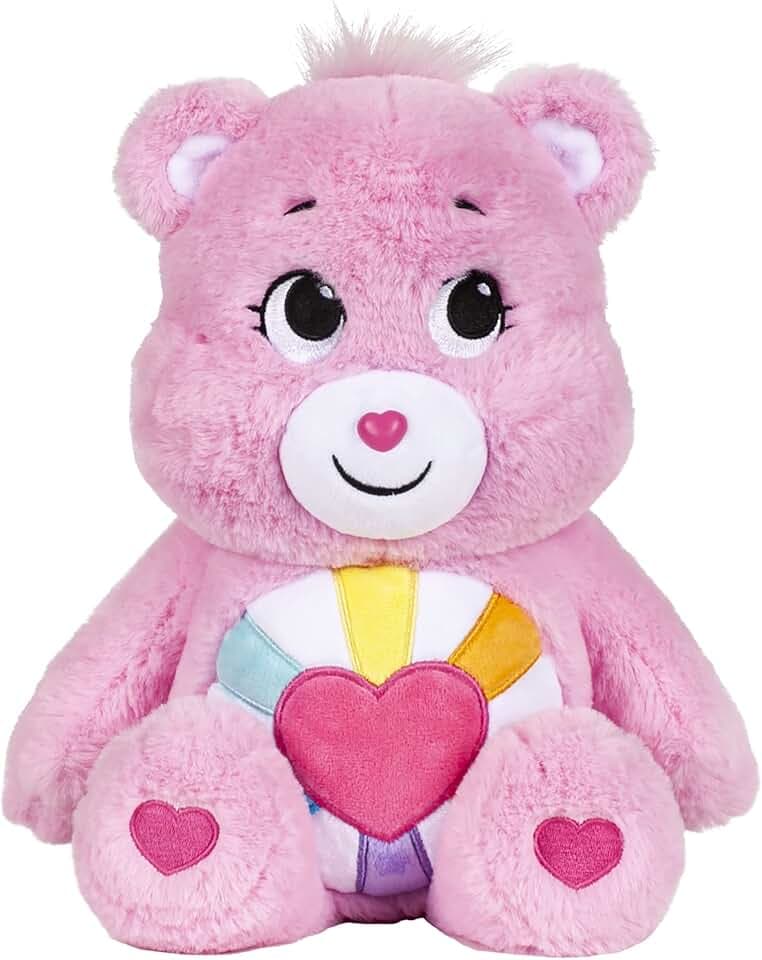 Care Bears – Basic Fun Hopeful Heart Bear 35 cm Medium Plüsch – Sammelbares Kuscheltier mit Herz-Bauchabzeichen, Kuschelgeschenk für Kinder ab 4 Jahren, Ideal für Mädchen & Jungen