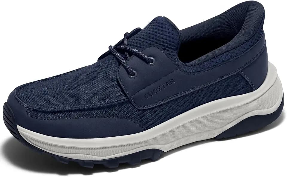 Coostar Mens Orthopedic Slip On Shoes with Arch Support Hands Free Loafers Casual Comfortable Walking Shoe