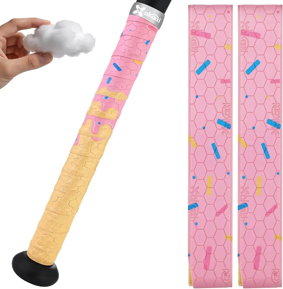 2/4/6 Pack Ice Cream Drip Baseball Bat Grip Tapes 0.5mm/1.1mm/1.75mm
