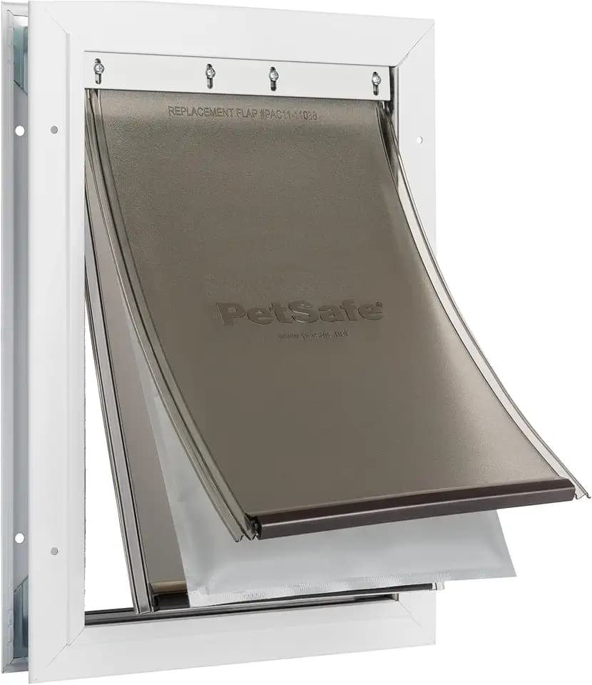 PetSafe Extreme Weather Aluminum Dog Door, 3-Flap Insulated, Medium